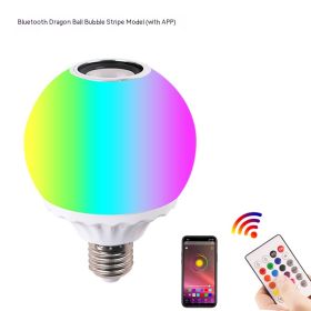 Smart Colorful Bluetooth Music Bulb (Option: 12W-Dragon Ball Bubble Stripes)