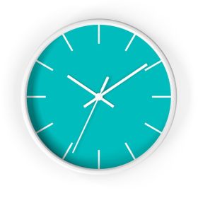 Decor Accessories, Contemporary Teal Green Quartz Wall Clock (Color: White)