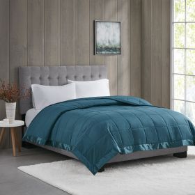 Lightweight Down Alternative Blanket with Satin Trim (Color: as Pic)