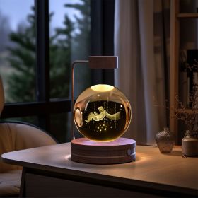 Crystal Ball Cosmic Dinosaur Indoor Night Light USB Power Warm Bedside Light Birthday Gift Night Lamp (Option: Starry Sky Little Prince-Dark wood)