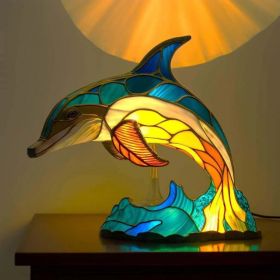 Magic Strange Animal Image Sculpture Colorful Light Ornaments (Option: Magic Dolphin-Small Size 15cm)