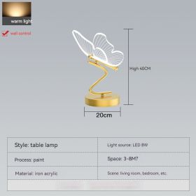 Modern Light Luxury Creative Bedside-use Butterfly Decorative Table Lamp (Option: Gold-Table Lamp 20CM Warm Light)